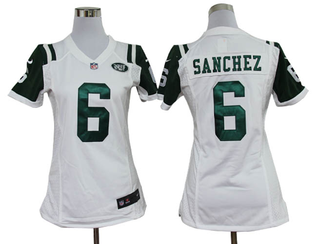 Nike Jets 6 Sanchez White Women Game Jerseys