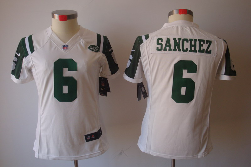 Nike Jets 6 Sanchez White Women Limited Jerseys
