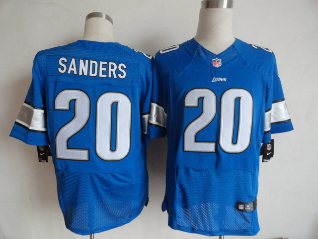 Nike Lions 20 Sanders Blue Elite Jerseys