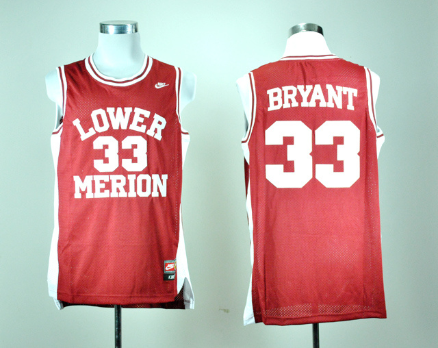 Nike Lower Merion High School Kobe Bryant 33 Red Throwback Jersey