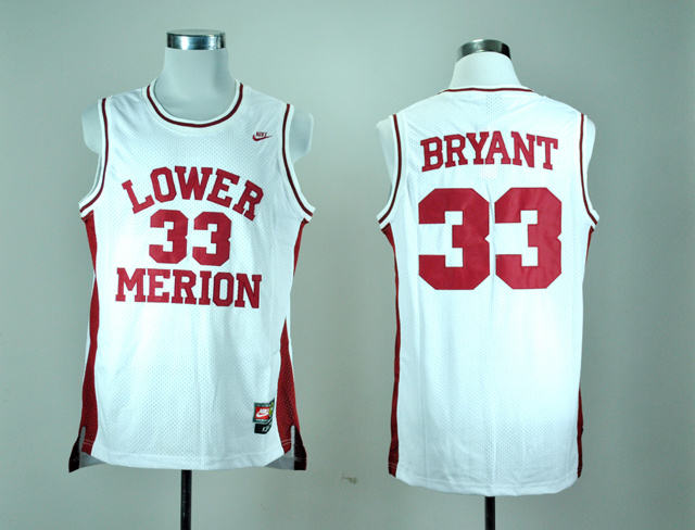 Nike Lower Merion High School Kobe Bryant 33 White Basketball Throwback Jersey