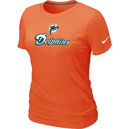 Nike Miami Dolphins Authentic Logo Women's T-Shirt Orange