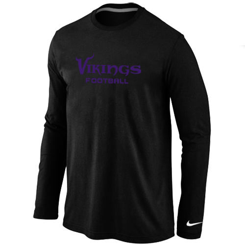 Nike Minnesota Vikings Authentic font Long Sleeve T-Shirt Black