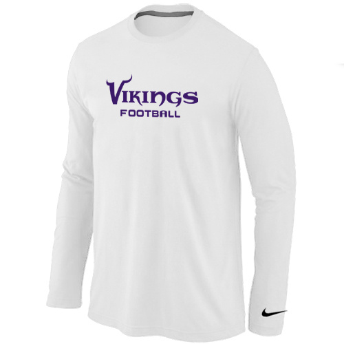 Nike Minnesota Vikings Authentic font Long Sleeve T-Shirt White