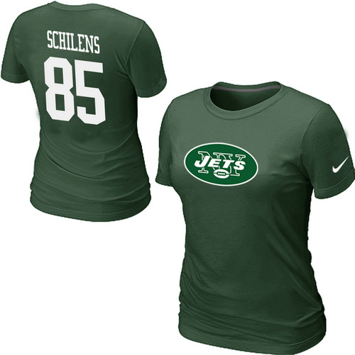 Nike New York Jets Chaz Schilens Name & Number Women's T-Shirt Green