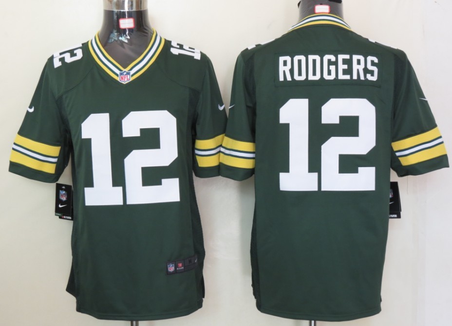 Nike Packers 12 Rodgers Green Limited Jerseys