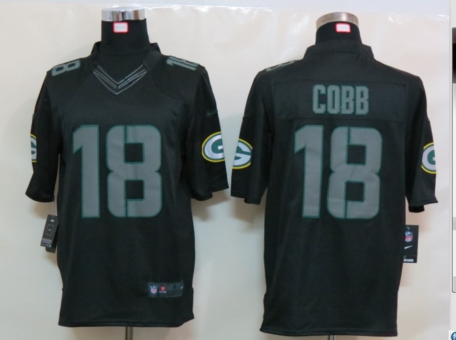 Nike Packers 18 Cobb Black Impact Limited Jerseys