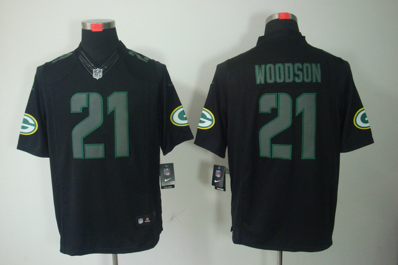 Nike Packers 21 Woodson Black Impact Limited Jersey