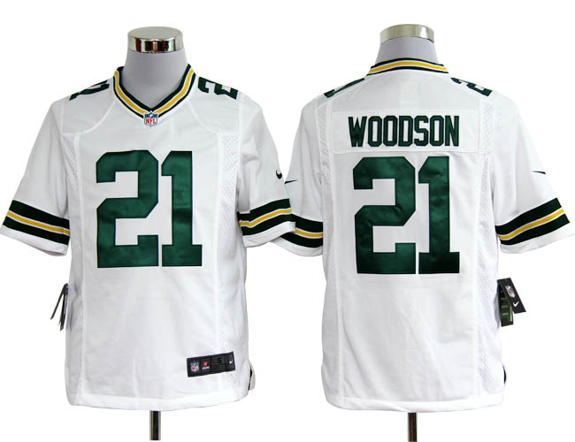 Nike Packers 21 Woodson white Game Jerseys