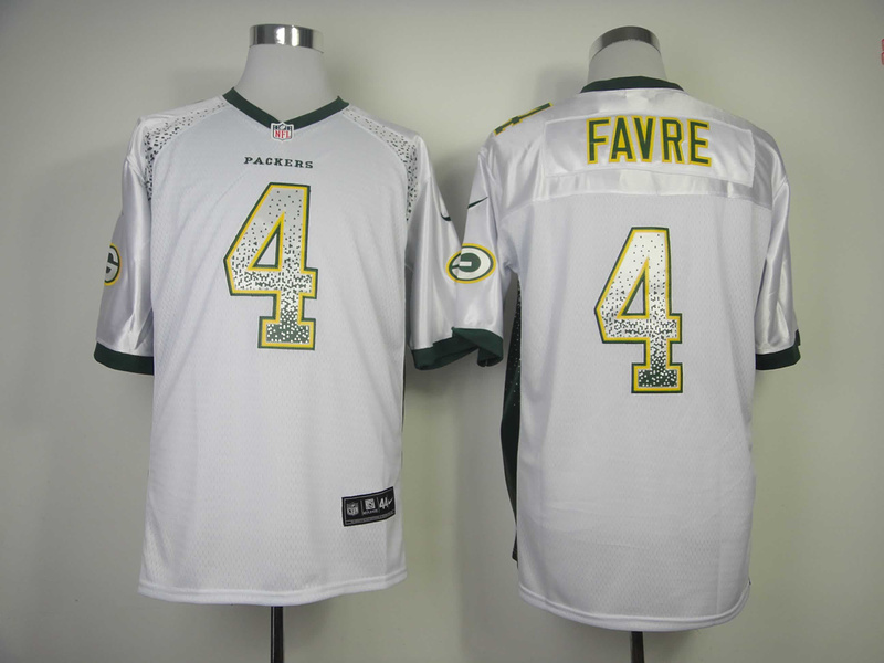 Nike Packers 4 Favre White Elite Drift Jersey