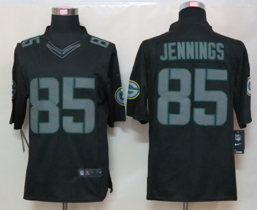 Nike Packers 85 Jennings Black Impact Limited Jerseys
