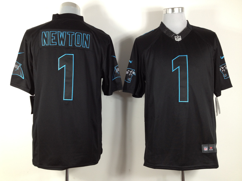 Nike Panthers 1 Newton Black Impact Limited Jerseys