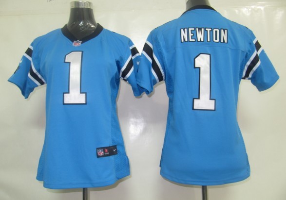 Nike Panthers 1 Newton Blue Game Women Jerseys