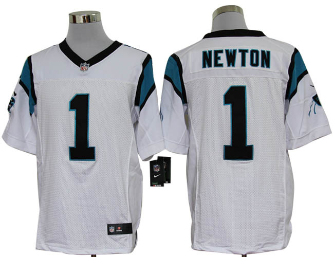 Nike Panthers 1 Cam Newton White Elite Jersey