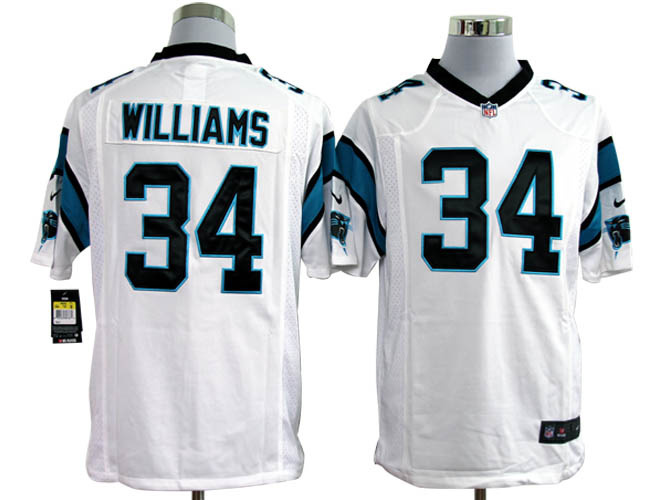Nike Panthers 34 Williams white Game Jerseys