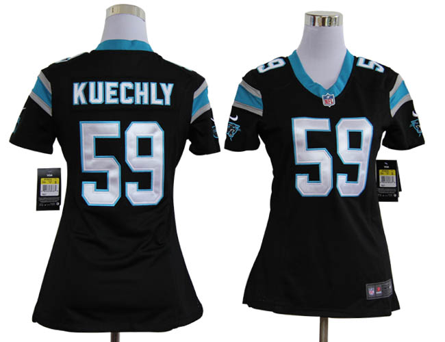 Nike Panthers 59 Kuechly Black Game Women Jerseys