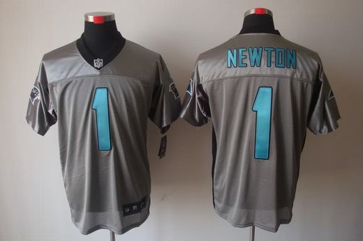 Nike Panthers 1 Cam Newton Grey Elite Jersey
