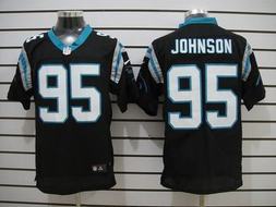 Nike Panthers 95 Charles Johnson Black Elite Jersey