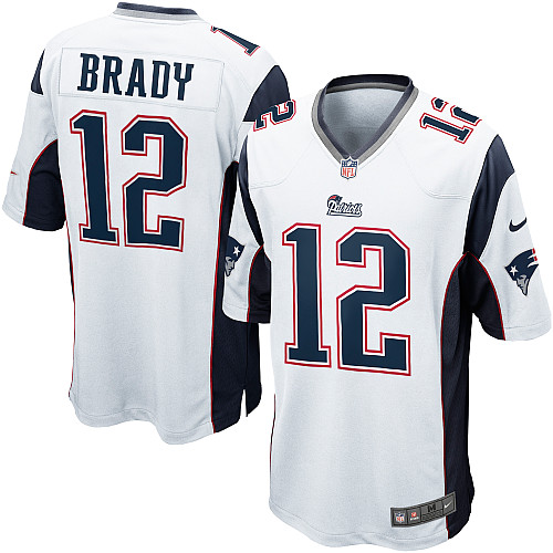 Nike Patriots 12 Brady White Game Jersey