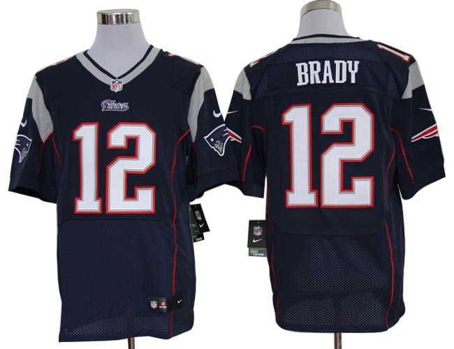 Nike Patriots 12 Tom Brady Blue Elite Jersey