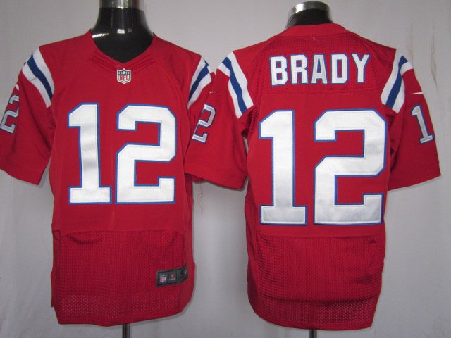 Nike Patriots 12 Tom Brady Red Elite Jersey