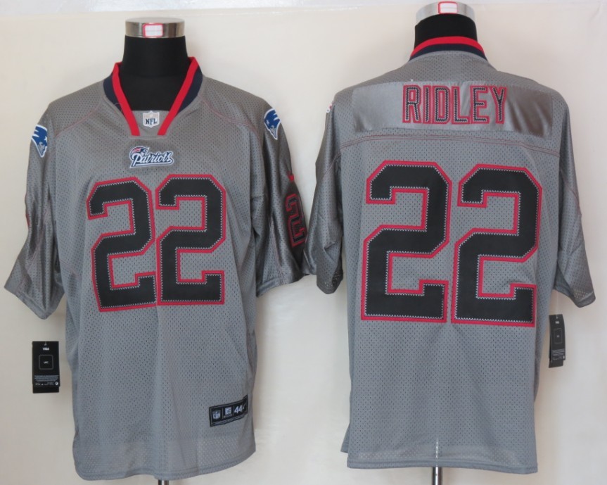 Nike Patriots 22 Ridley Lights Out Grey Elite Jerseys