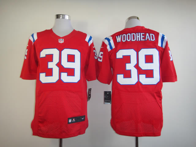 Nike Patriots 39 Woodhead Red Elite Jerseys