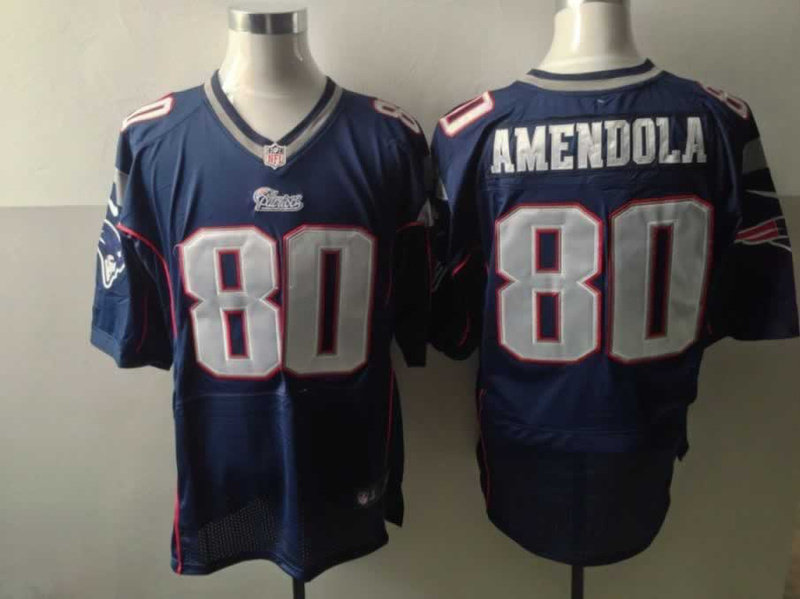Nike Patriots 80 Amendola Blue Elite Jerseys