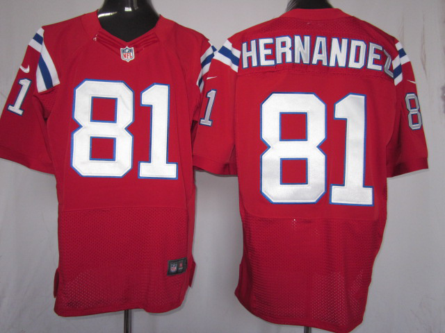 Nike Patriots 81 Hernandez red Elite Jersey