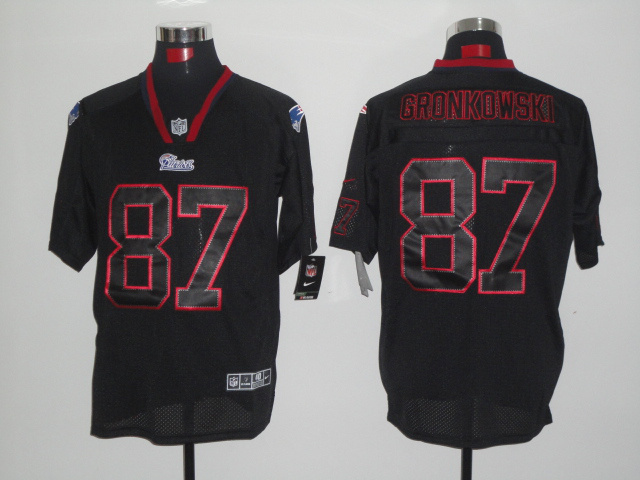 Nike Patriots 87 Gronkowski Black Shadow Elite Jerseys