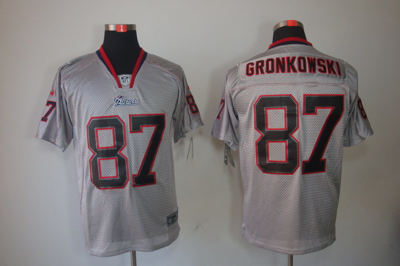 Nike Patriots 87 Gronkowski Lights Out Grey Elite Jerseys