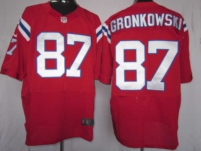 Nike Patriots 87 Gronkowski Red Elite Jerseys
