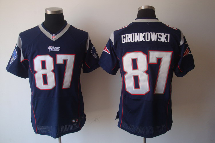 Nike Patriots 87 Gronkowski blue elite jerseys