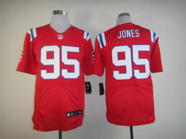 Nike Patriots 95 Jones Red Elite Jerseys