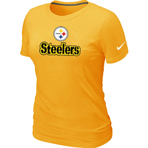 Nike Pittsburgh Steelers Authentic Logo Women's T-Shirt Yellow