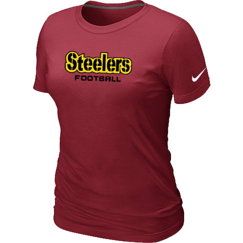 Nike Pittsburgh Steelers Sideline Legend Authentic Font Women's T-Shirt Red