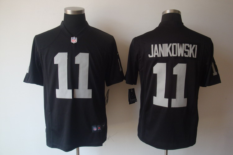 Nike Raiders 11 Janikowski Black Game Jerseys