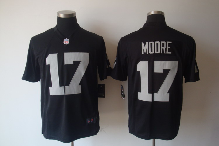 Nike Raiders 17 Moore Black Game Jerseys