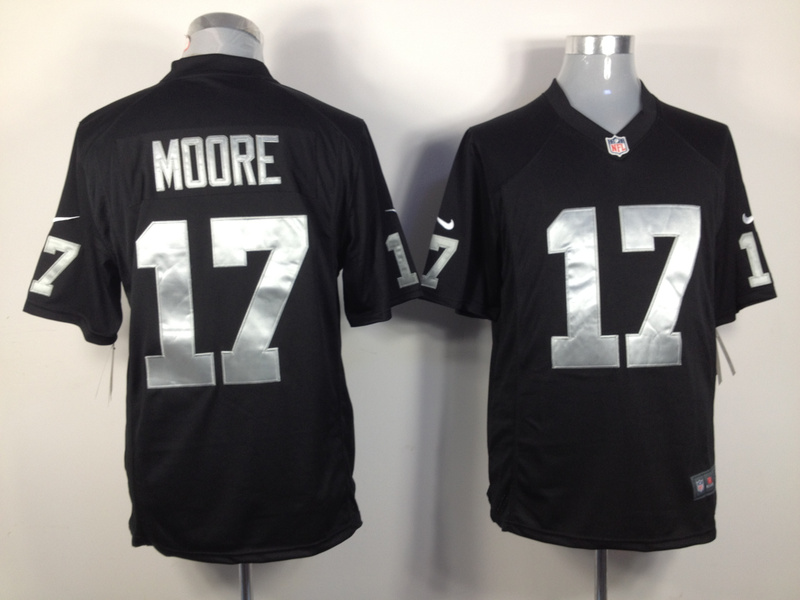 Nike Raiders 17 Moore Black Game Jerseys