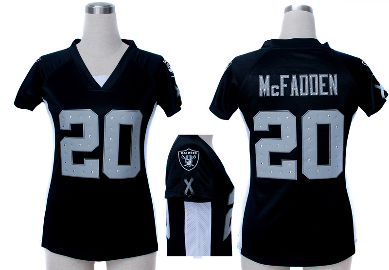 Nike Raiders 20 McFADDEN Black Women Draft Him II Top Jerseys