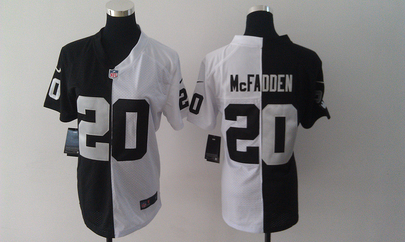 Nike Raiders 20 McFadden Black&White Women Split Elite Jerseys