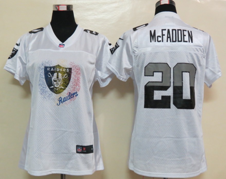 Nike Raiders 20 McFadden White Fem Fan Elite Jerseys