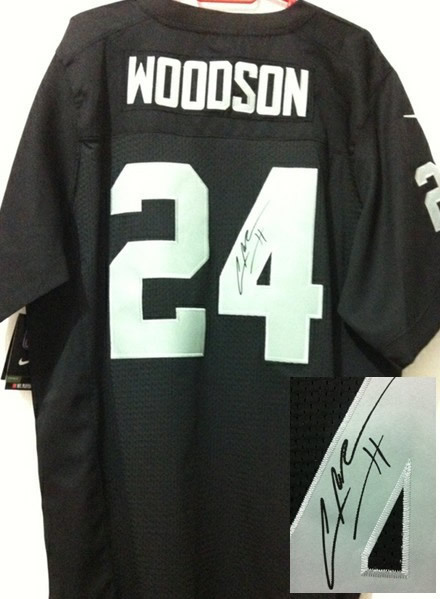 Nike Raiders 24 Woodson Black Signature Edition Jerseys