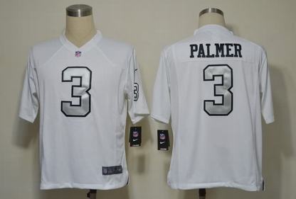 Nike Raiders 3 Palmer White silver number Game Jerseys
