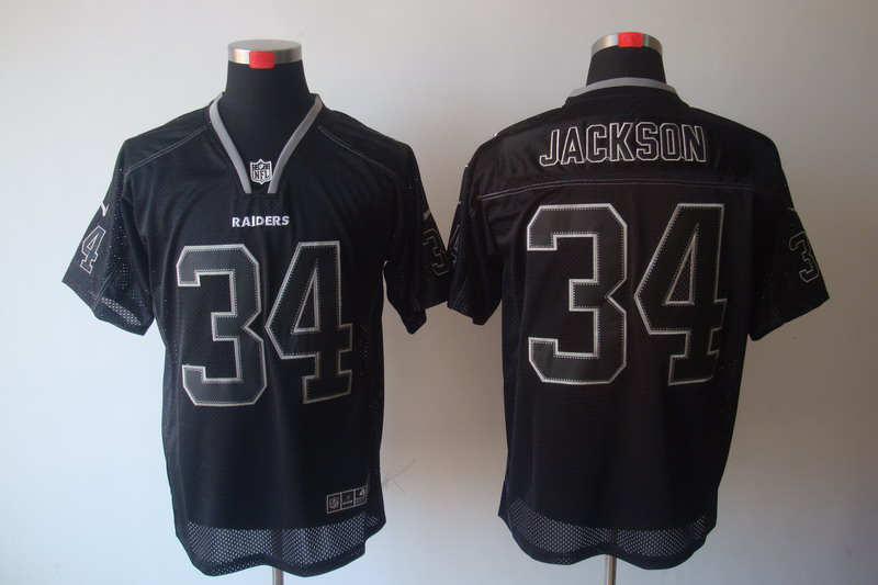 Nike Raiders 34 Jackson Black Shadow Elite Jerseys