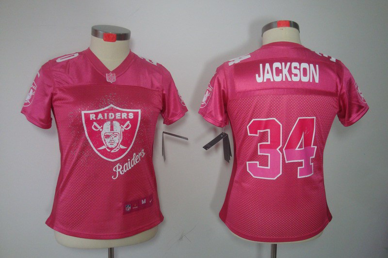 Nike Raiders 34 Jackson Pink Fem Fan Women Elite Jerseys