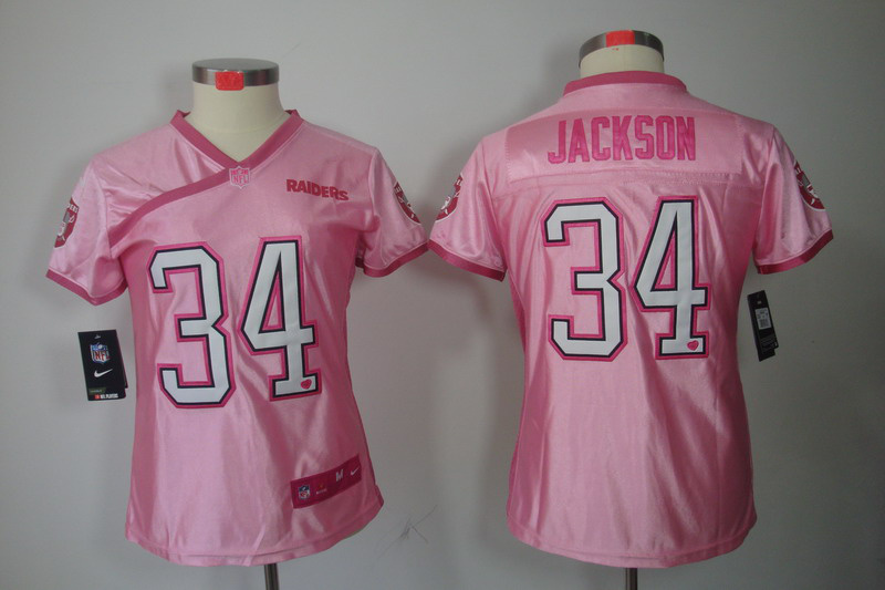 Nike Raiders 34 Jackson Pink Love's Women Jerseys