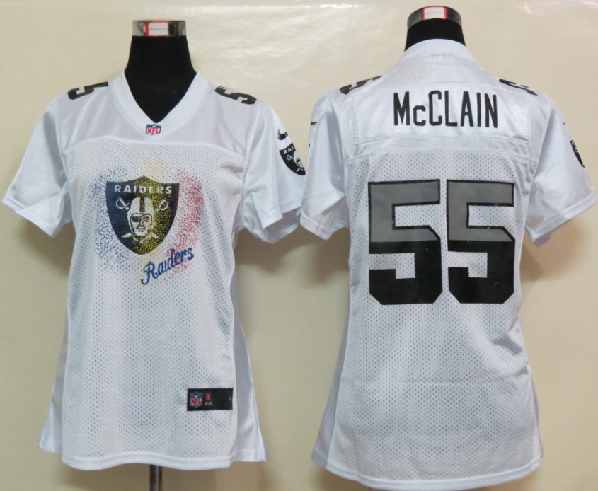 Nike Raiders 55 McClain White Fem Fan Elite Jerseys