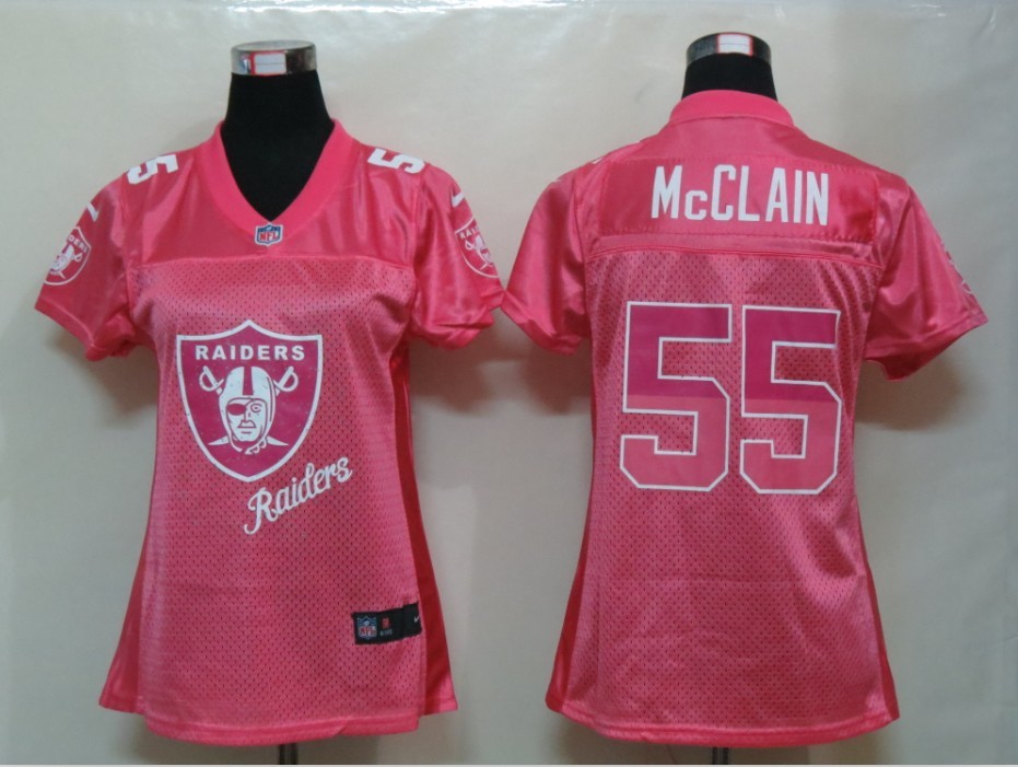 Nike Raiders 55 McClan Pink Fem Fan Women Elite Jerseys