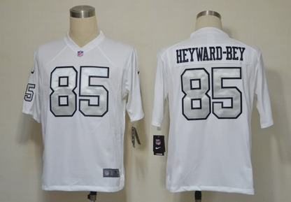 Nike Raiders 85 Heyward-Bey White silver number Game Jerseys